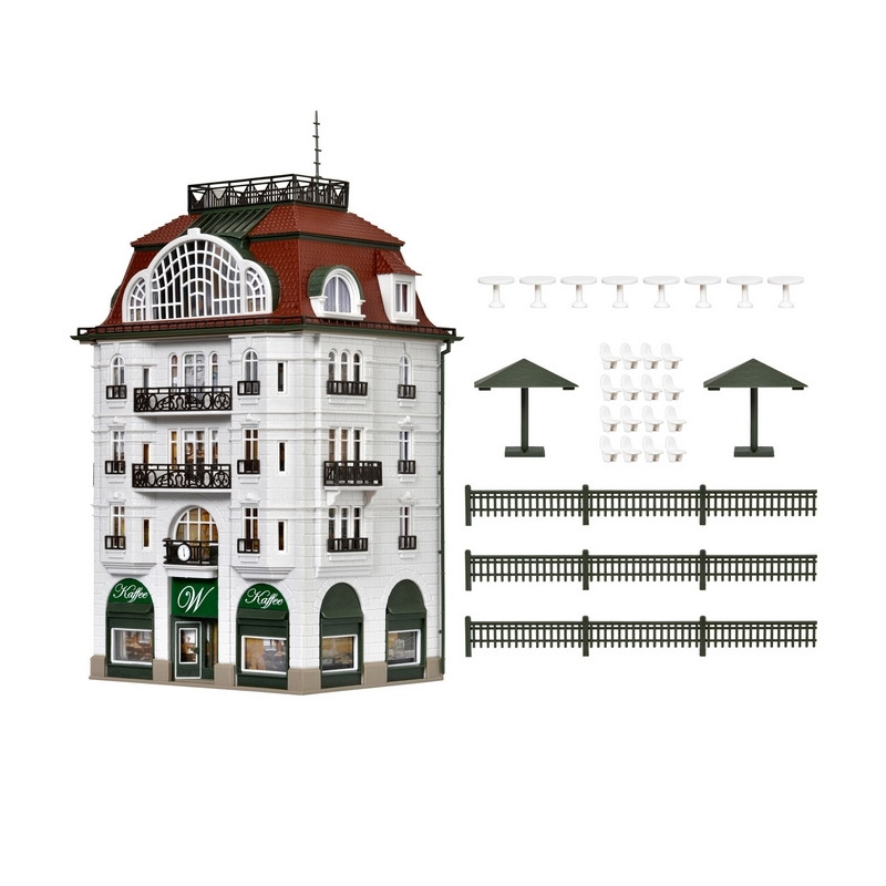 Bâtiment avec Café/Pâtisserie-HO 1/87-VOLLMER 43618