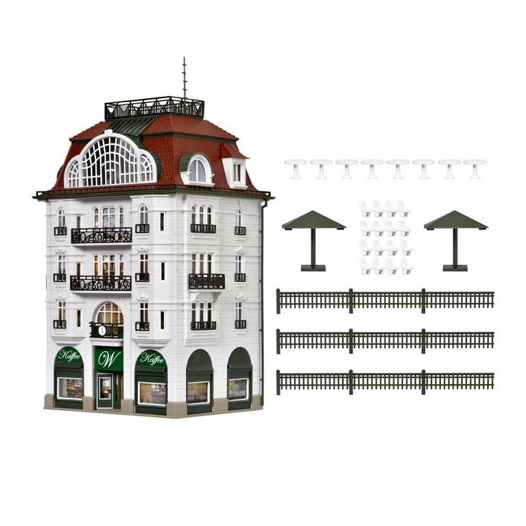 Bâtiment avec Café/Pâtisserie-HO 1/87-VOLLMER 43618