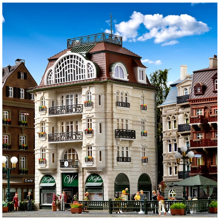 Bâtiment avec Café/Pâtisserie-HO 1/87-VOLLMER 43618