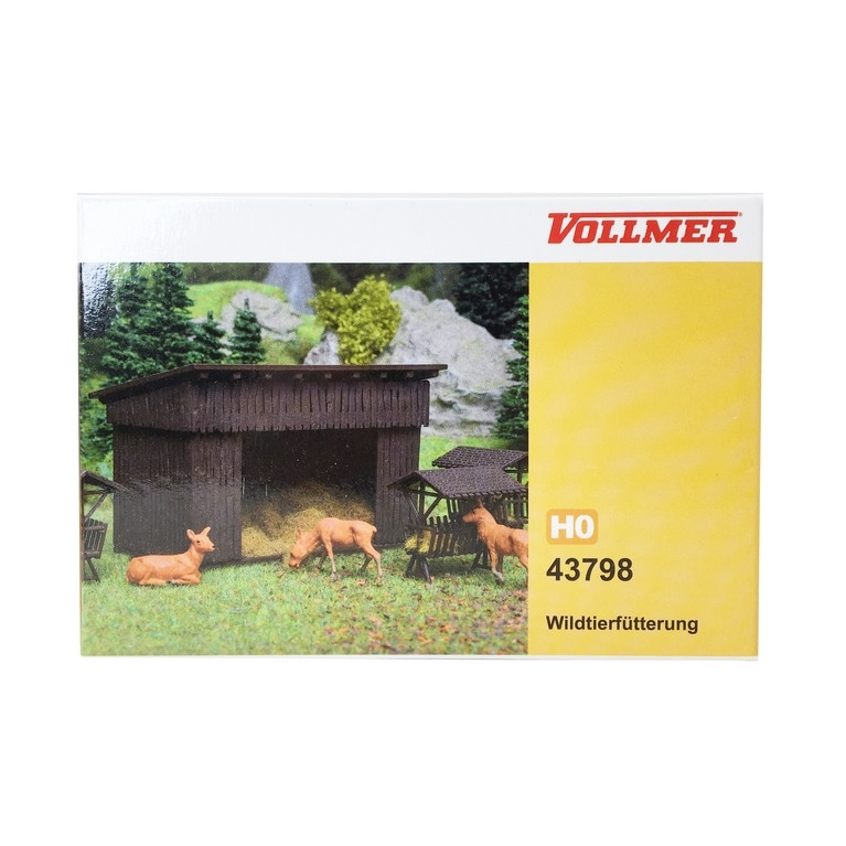 Abri, mangeoires et foin pour animaux-HO 1/87-VOLLMER 43798