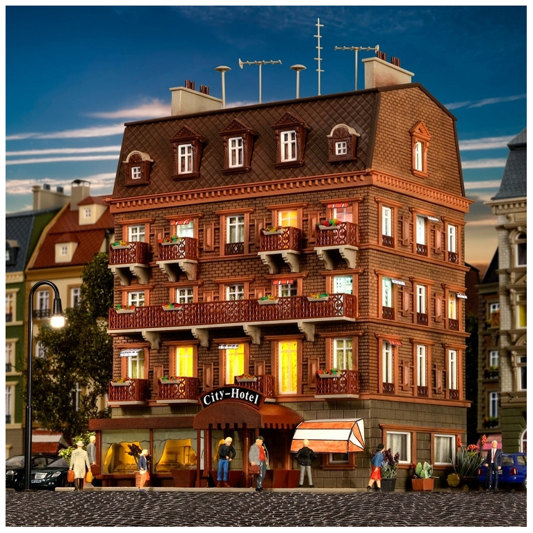 Hôtel de ville avec éclairage LED-HO 1/87-VOLLMER 43782