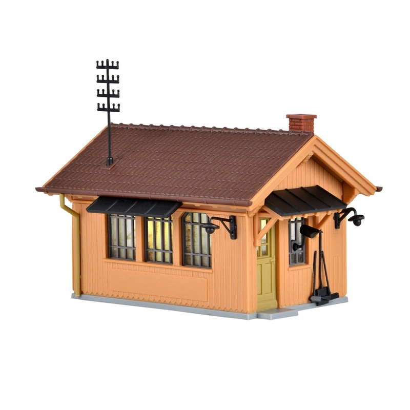Maison de garde barrières avec kit d'éclairage Led-HO 1/87-KIBRI 39309