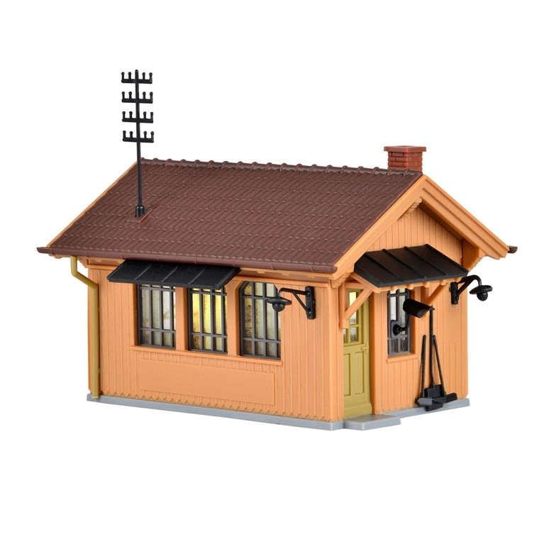 Maison de garde barrières avec kit d'éclairage Led-HO 1/87-KIBRI 39309