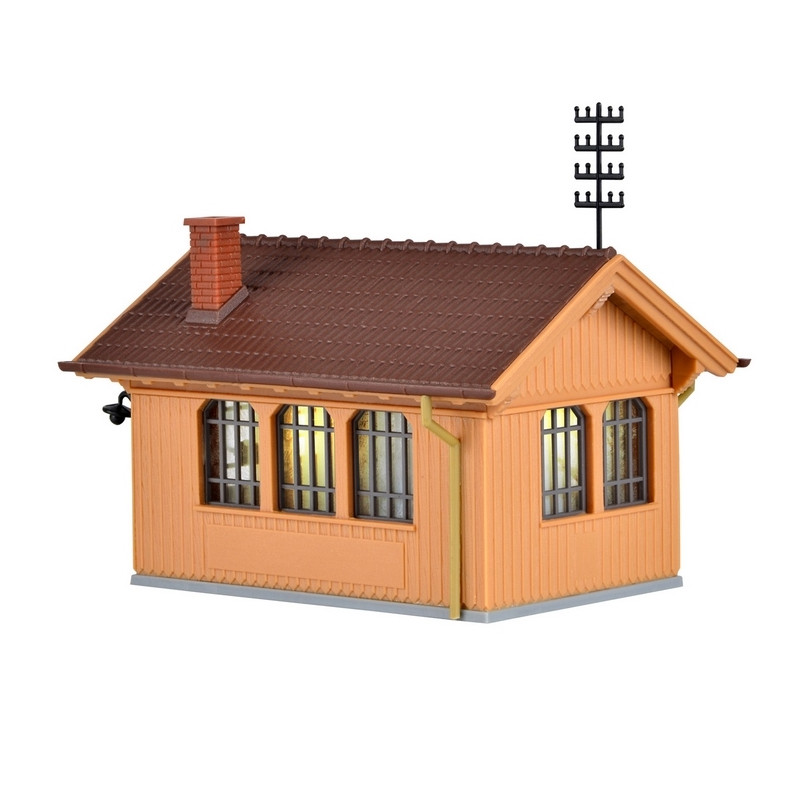 Maison de garde barrières avec kit d'éclairage Led-HO 1/87-KIBRI 39309