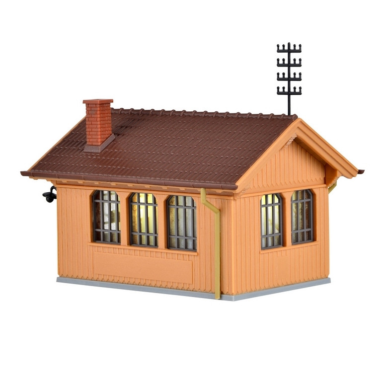 Maison de garde barrières avec kit d'éclairage Led-HO 1/87-KIBRI 39309