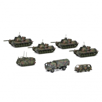 Coffret de 7 véhicules de l'armée-HO 1/87-SCHUCO 452643300