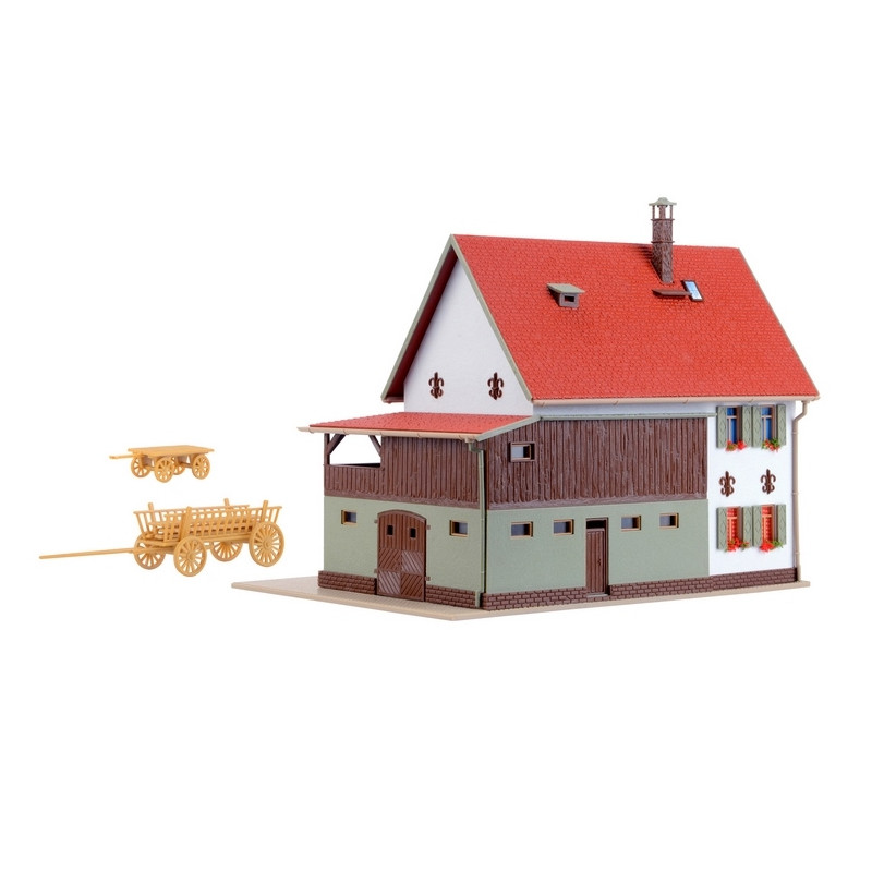 ZW343 VOLLMER 26866 train Ho 1/87 Maquette montée Maison en construction