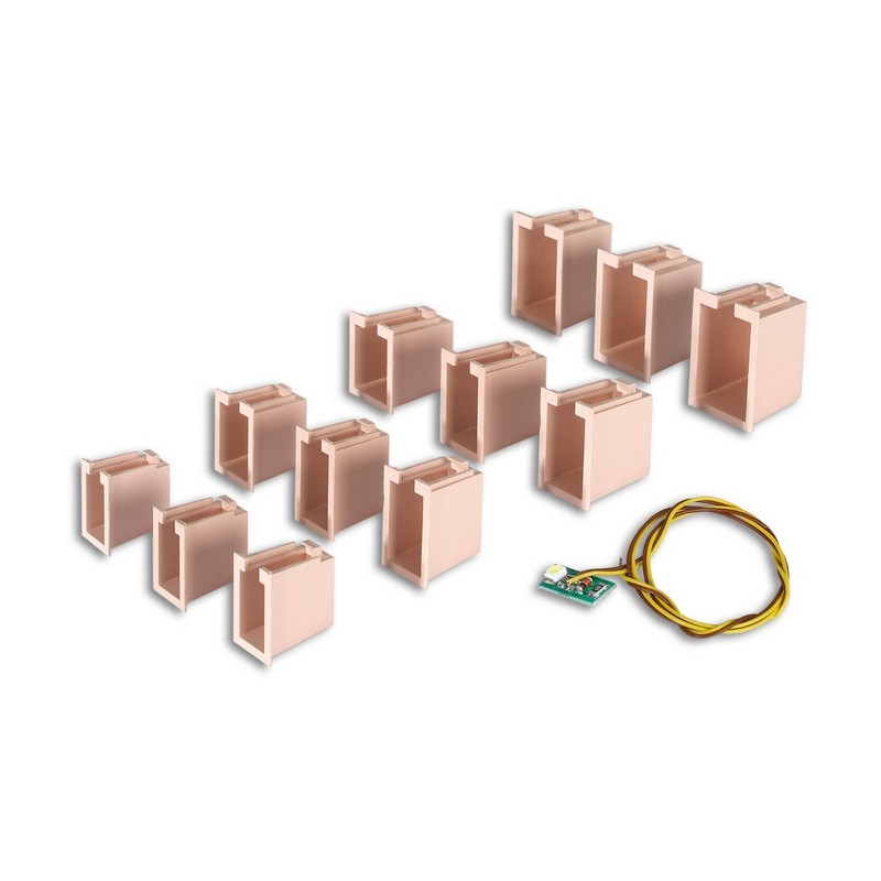 Kit éclairage de maison 12 boîtes 4 tailles, 1 LED blanche-HO 1/87-VIESSMANN 6005