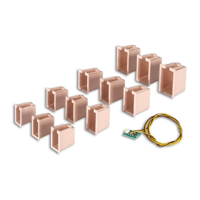 Kit éclairage de maison 12 boîtes 4 tailles, 1 LED blanche-HO 1/87-VIESSMANN 6005
