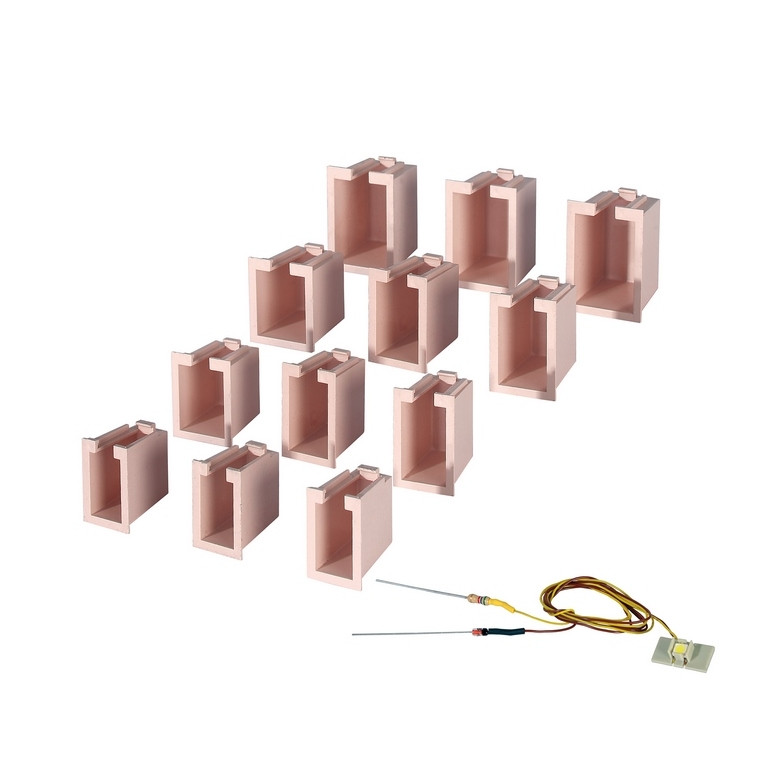 Kit éclairage de maison 12 boîtes 4 tailles, 1 LED blanche-HO 1/87-VIESSMANN 6005