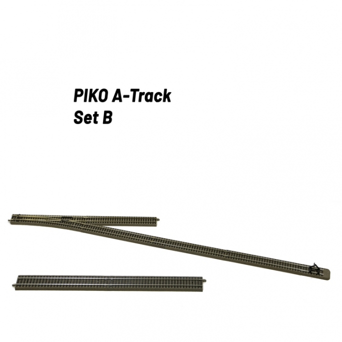 Set de rails complémentaires "B" avec ballast-HO 1/87-PIKO 55311