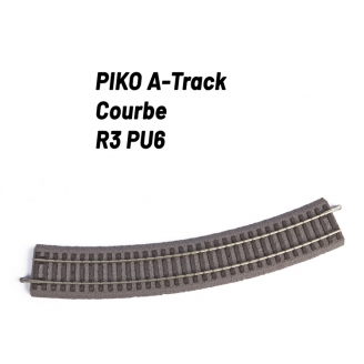 Rail courbe R3 - 484 mm avec ballast-HO 1/87-PIKO 55413