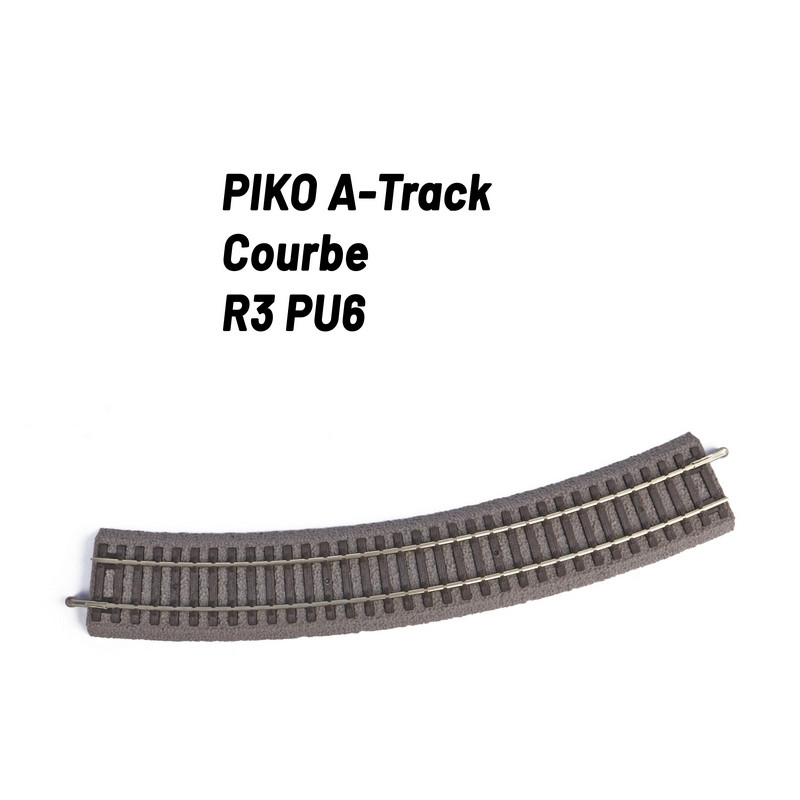 Rail courbe R3 - 484 mm avec ballast-HO 1/87-PIKO 55413