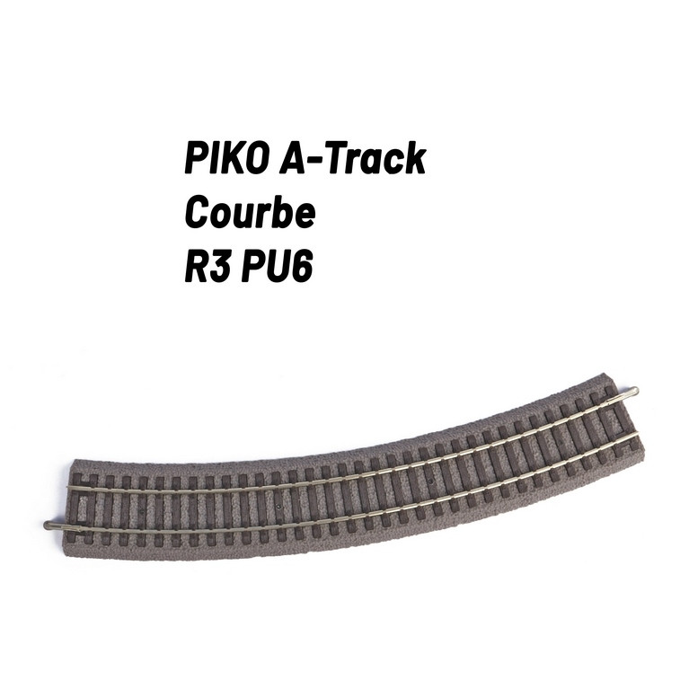 Rail courbe R3 - 484 mm avec ballast-HO 1/87-PIKO 55413