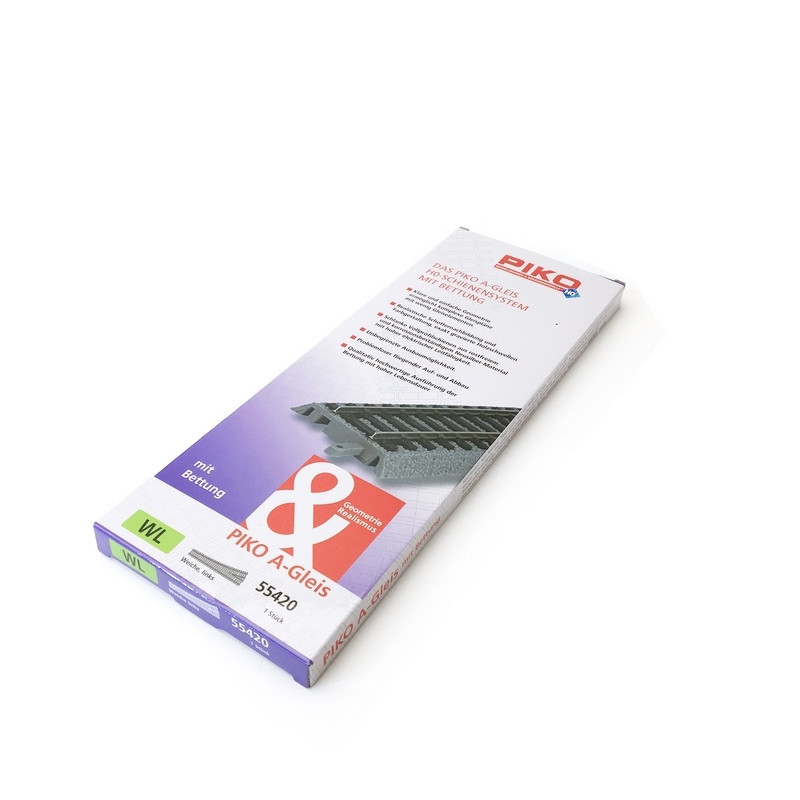 Aiguillage gauche 15° avec ballast-HO 1/87-PIKO 55420