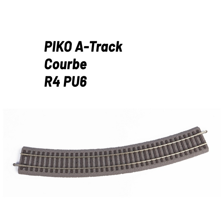 Rail courbe R4 - 546 mm avec ballast-HO 1/87-PIKO 55414