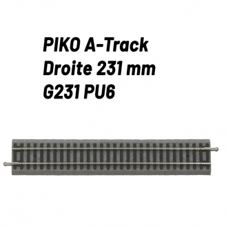 Rail Droit 231 mm avec ballast-HO 1/87-PIKO 55401