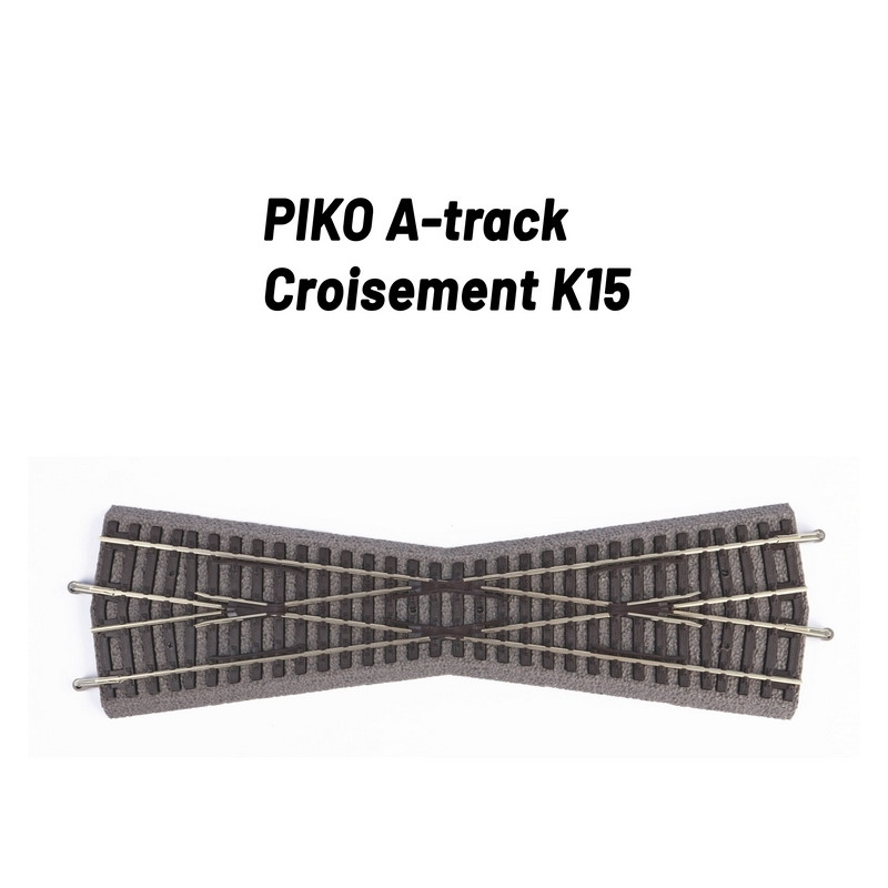 Croisement 15° avec ballast-HO 1/87-PIKO 55440