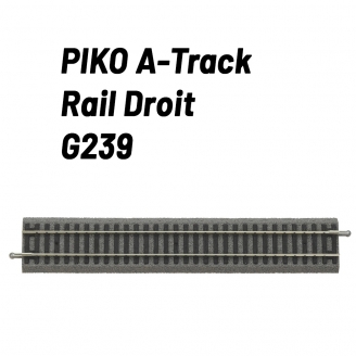 Rail droit 239 mm avec ballast-HO 1/87-PIKO 55400