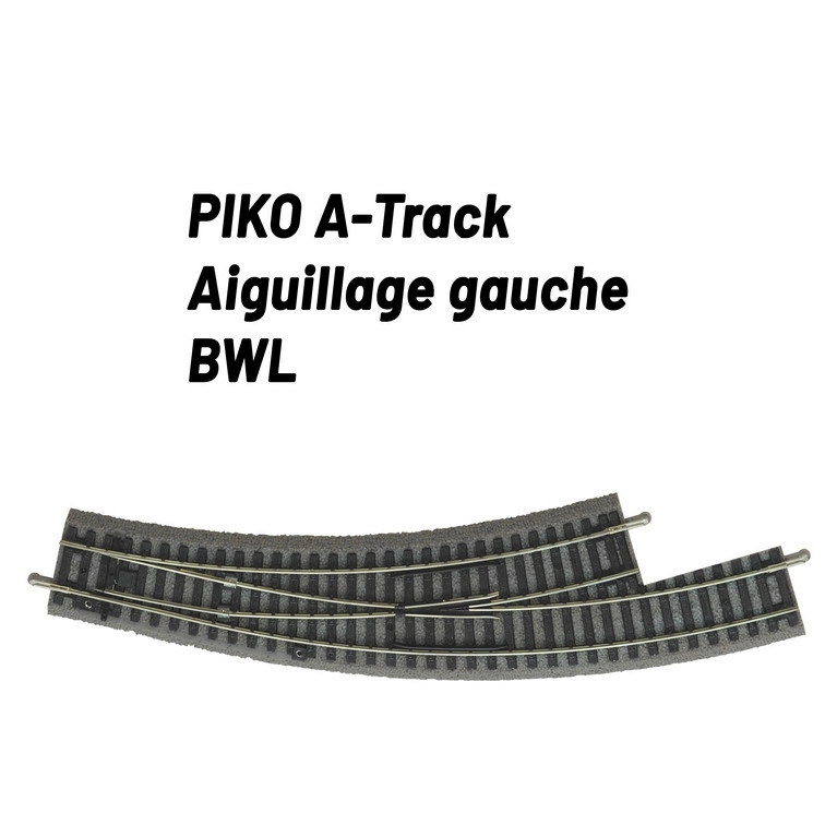 Aiguillage courbe gauche R2 / R3 avec ballast-HO 1/87-PIKO 55422