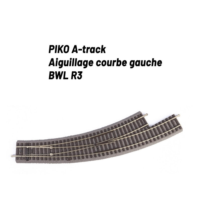 Aiguillage courbe droite R3 avec ballast-HO 1/87-PIKO 55427