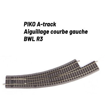 Aiguillage courbe droite R3 avec ballast-HO 1/87-PIKO 55427