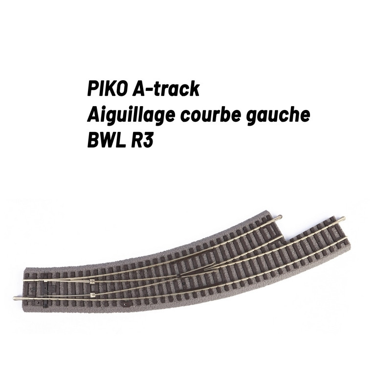 Aiguillage courbe droite R3 avec ballast-HO 1/87-PIKO 55427