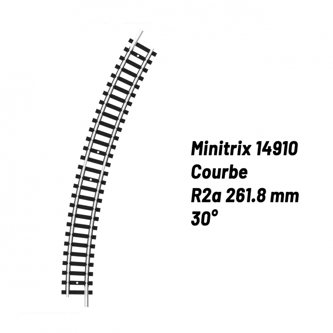Rail Courbe R2a 261.8 mm 30°-N-1/160-MINITRIX 14910