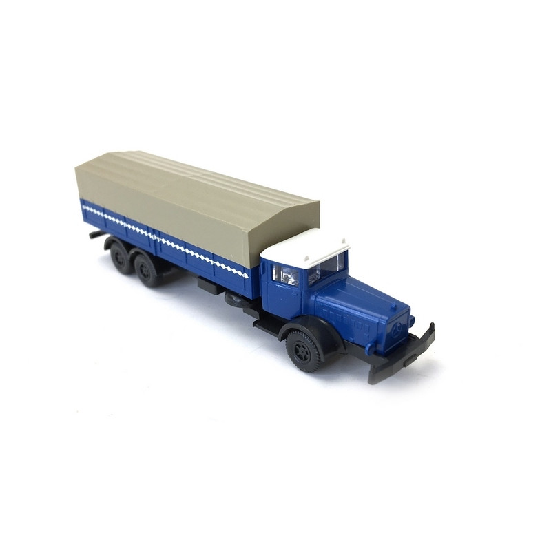 Camion Plateau Mercedes L1000 bleu-N 1/160-WIKING 94306