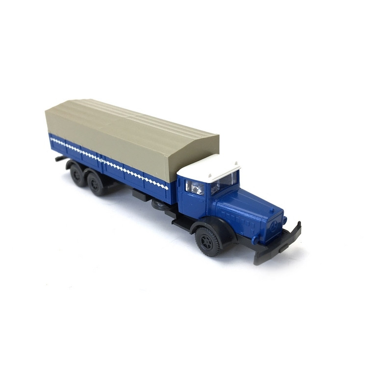 Camion Plateau Mercedes L1000 bleu-N 1/160-WIKING 94306
