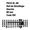 Rail de déraillage Gauche Code 100 98 mm-HO 1/87-PECO SL85