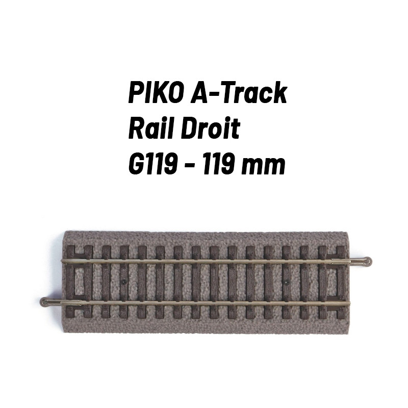 Rail Droit 119 mm avec ballast-HO 1/87-PIKO 55402