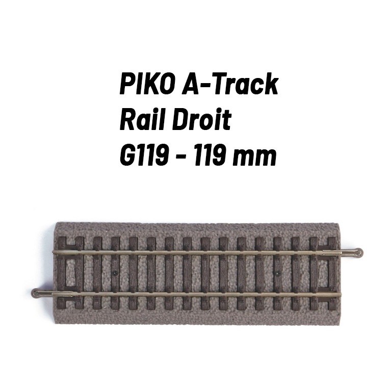 Rail Droit 119 mm avec ballast-HO 1/87-PIKO 55402