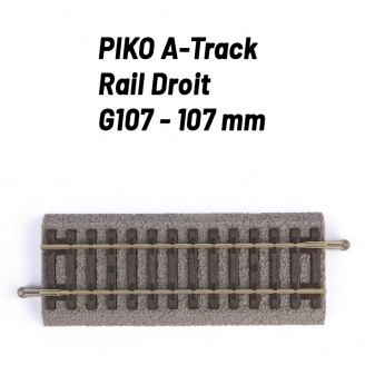 Rail Droit 107 mm avec ballast-HO 1/87-PIKO 55404