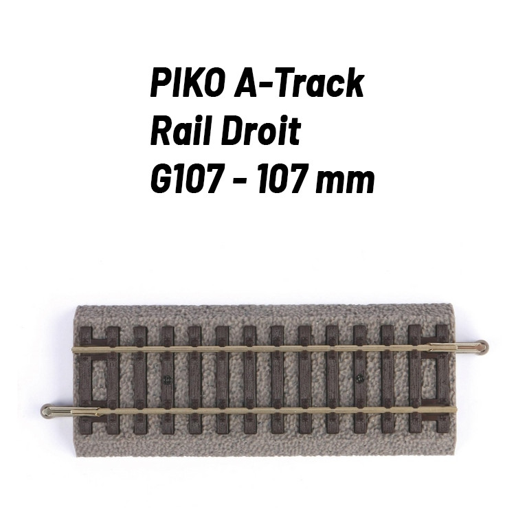 Rail Droit 107 mm avec ballast-HO 1/87-PIKO 55404