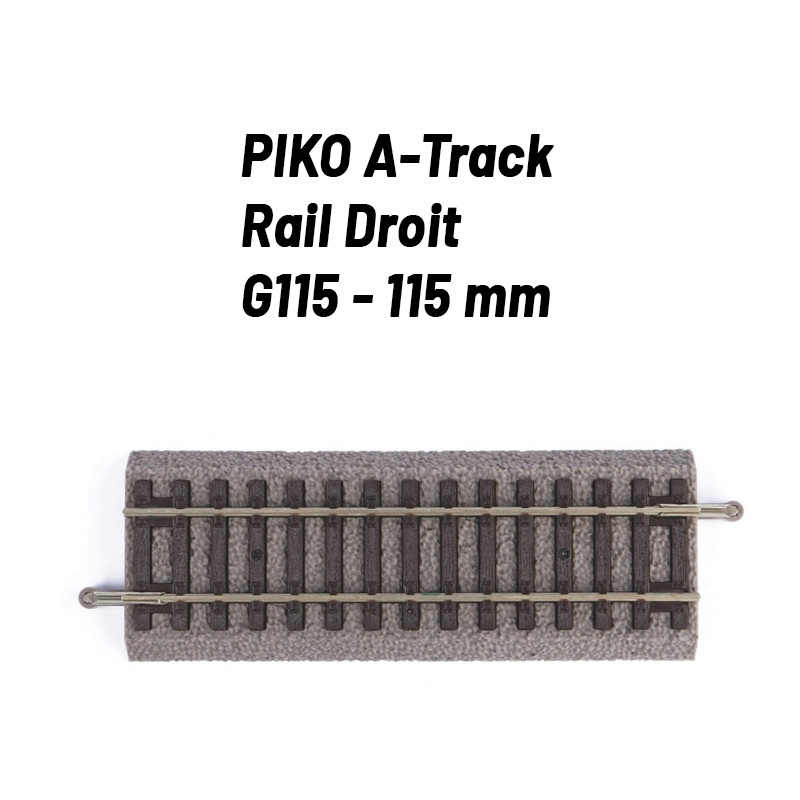 Rail Droit 115 mm avec ballast-HO 1/87-PIKO 55403