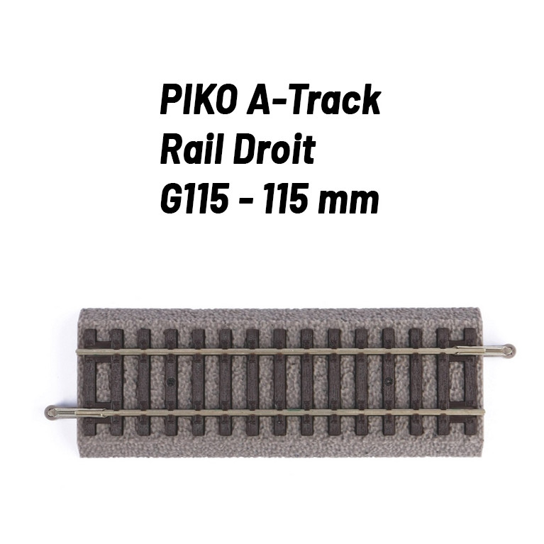 Rail Droit 115 mm avec ballast-HO 1/87-PIKO 55403
