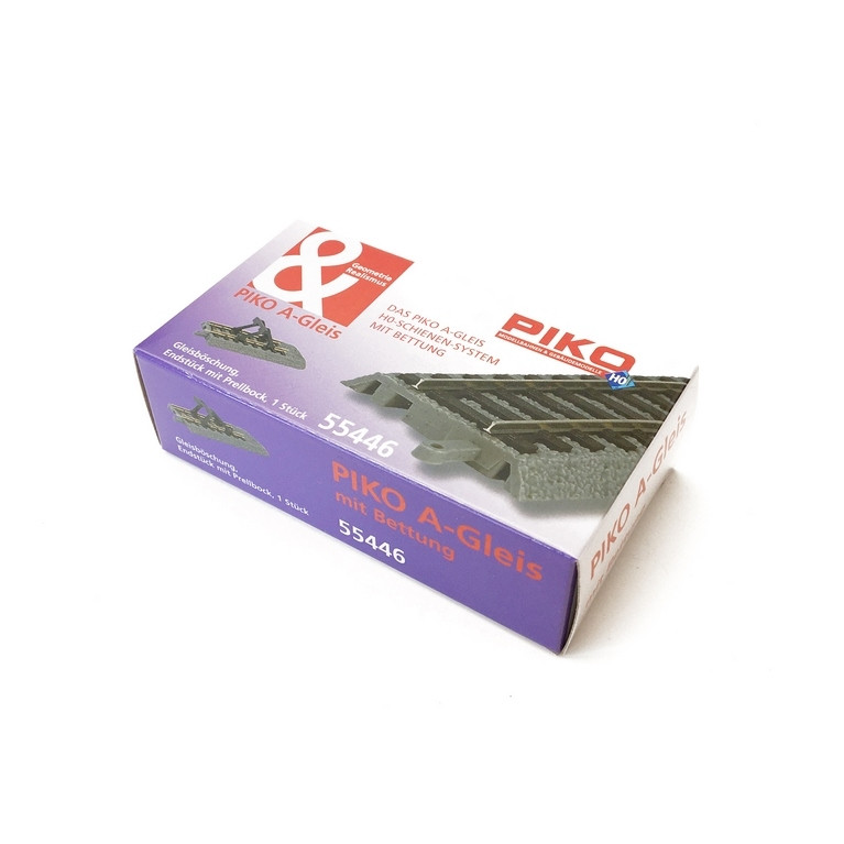 Rail de fin de voie avec butoir / avec ballast-HO 1/87-PIKO 55446