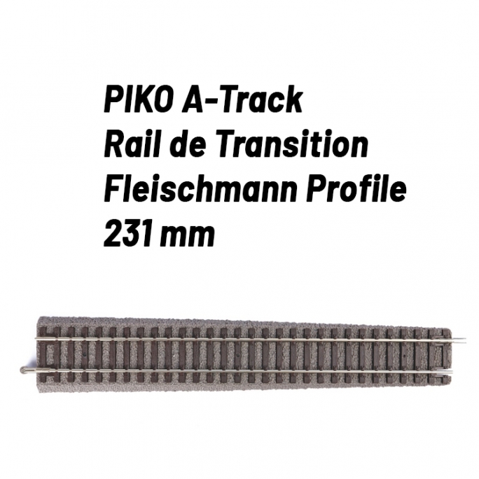 Rail de transition Droit Fleischmann Profile-HO 1/87-PIKO 55432