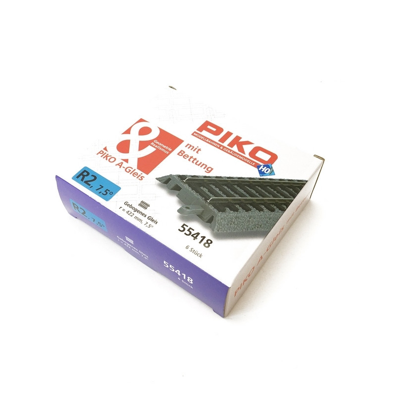 Rail Courbe R2 - 422 mm 7.5°-HO 1/87-PIKO 55418