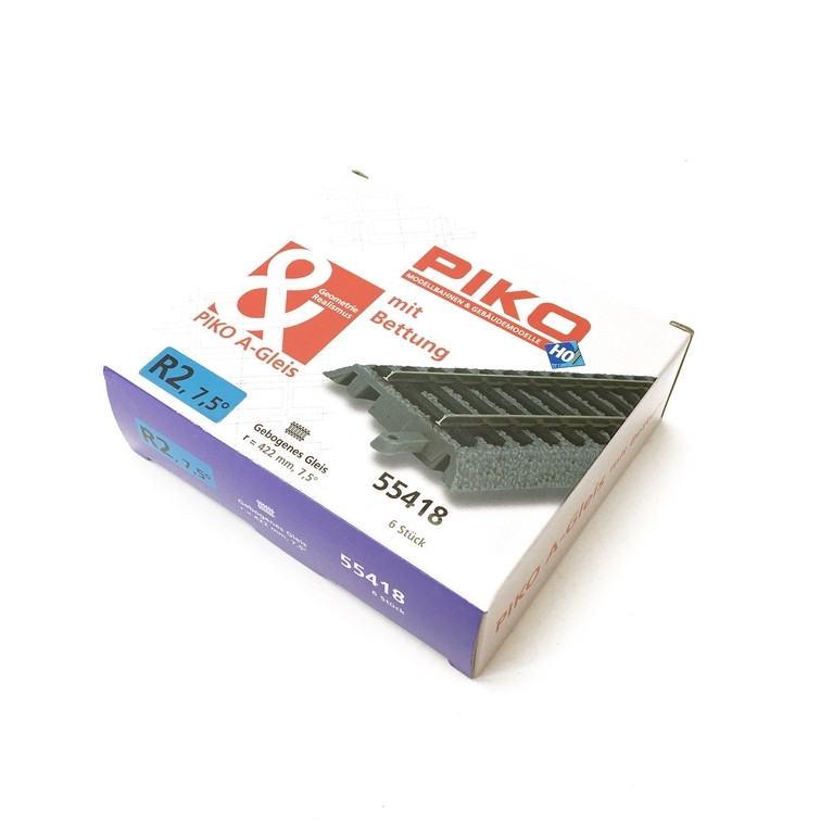 Rail Courbe R2 - 422 mm 7.5°-HO 1/87-PIKO 55418