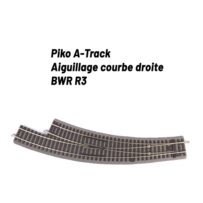 Aiguillage courbe droite R3 avec ballast-HO 1/87-PIKO 55428