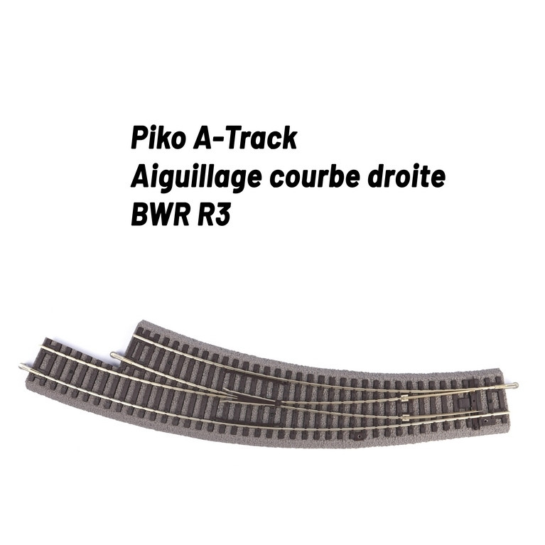 Aiguillage courbe droite R3 avec ballast-HO 1/87-PIKO 55428