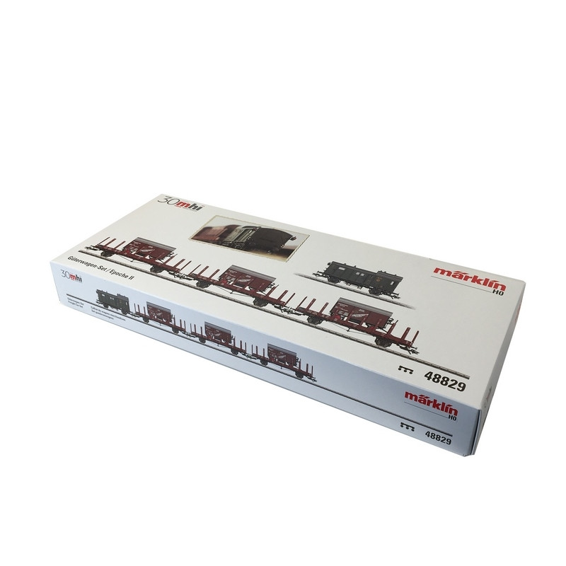 Coffret 4 wagons de marchandises DRG Ep II-HO 1/87-MARKLIN 48829