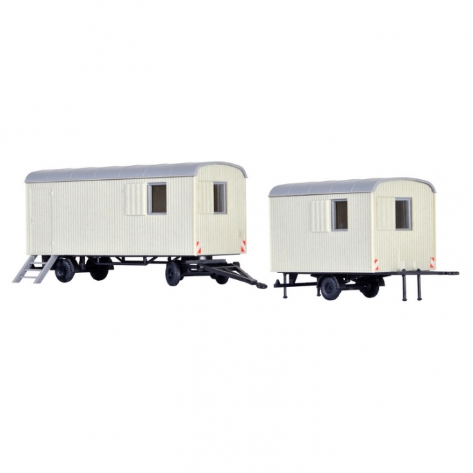 2 roulottes chantier HO KIBRI 10278 modélisme ferroviaire et diorama