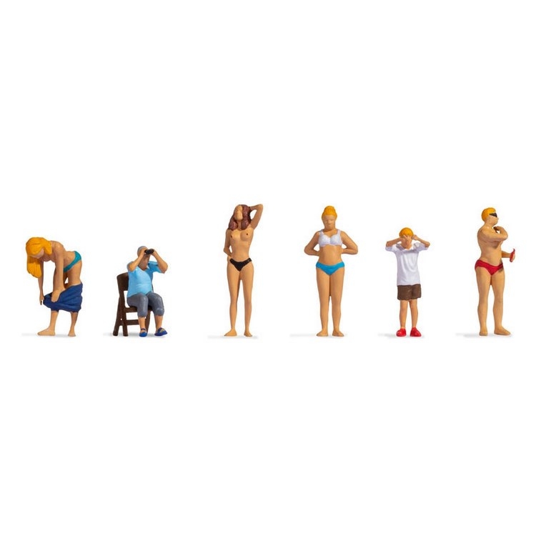 Personnes à la plage - Figurines pour maquette à l'échelle HO