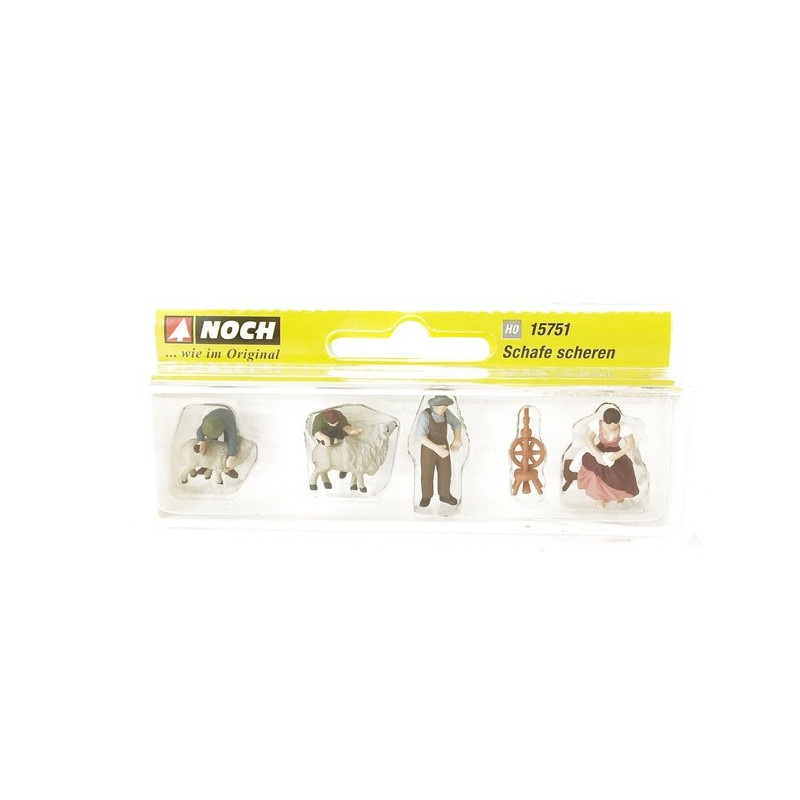 4 personnages - Tonte de moutons  - HO 1/87 - NOCH 15751