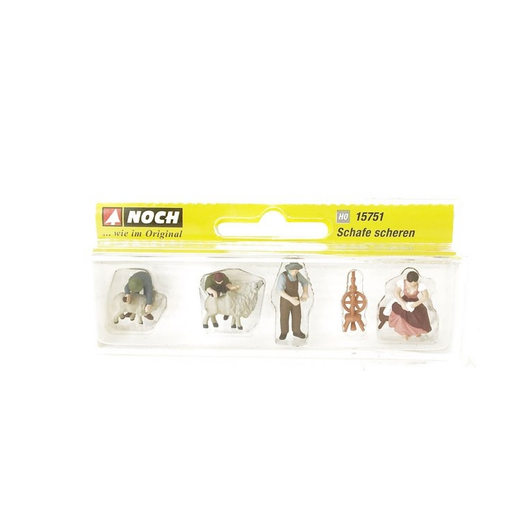 4 personnages - Tonte de moutons  - HO 1/87 - NOCH 15751