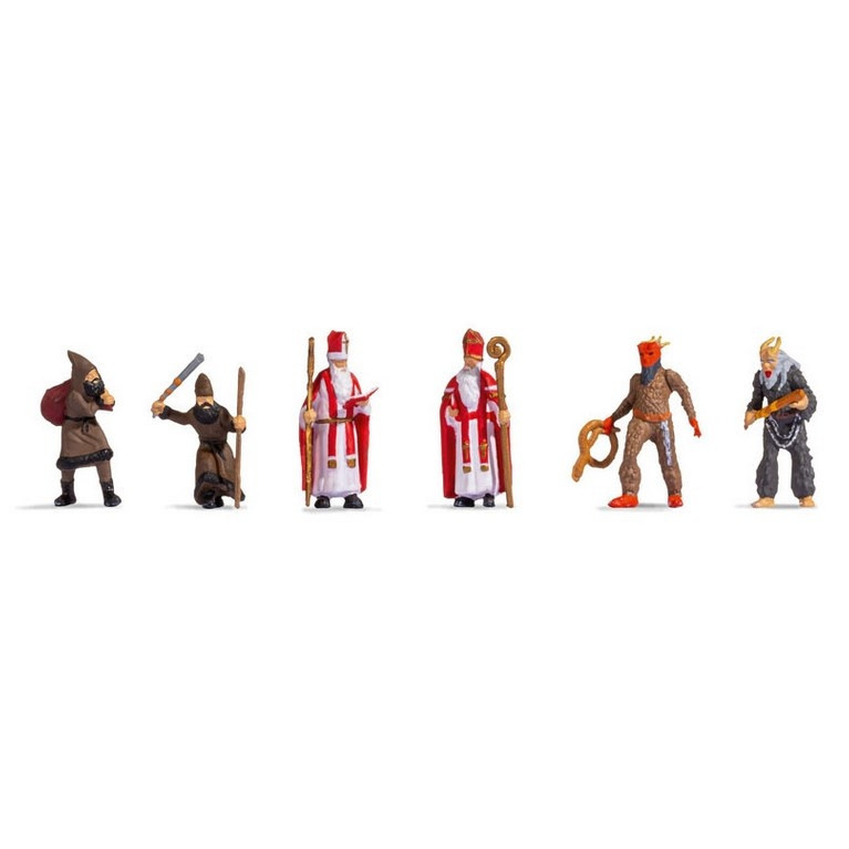6 personnages St Nicolas + Père Fouettard - HO 1/87 - NOCH 15929