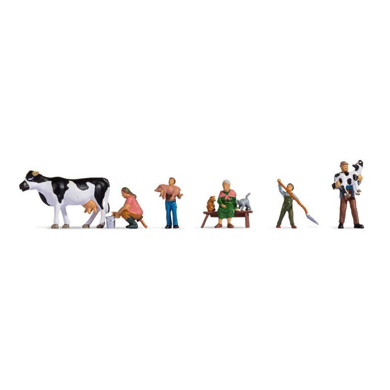 5 personnages à la ferme + animaux - HO 1/87 - NOCH 15609